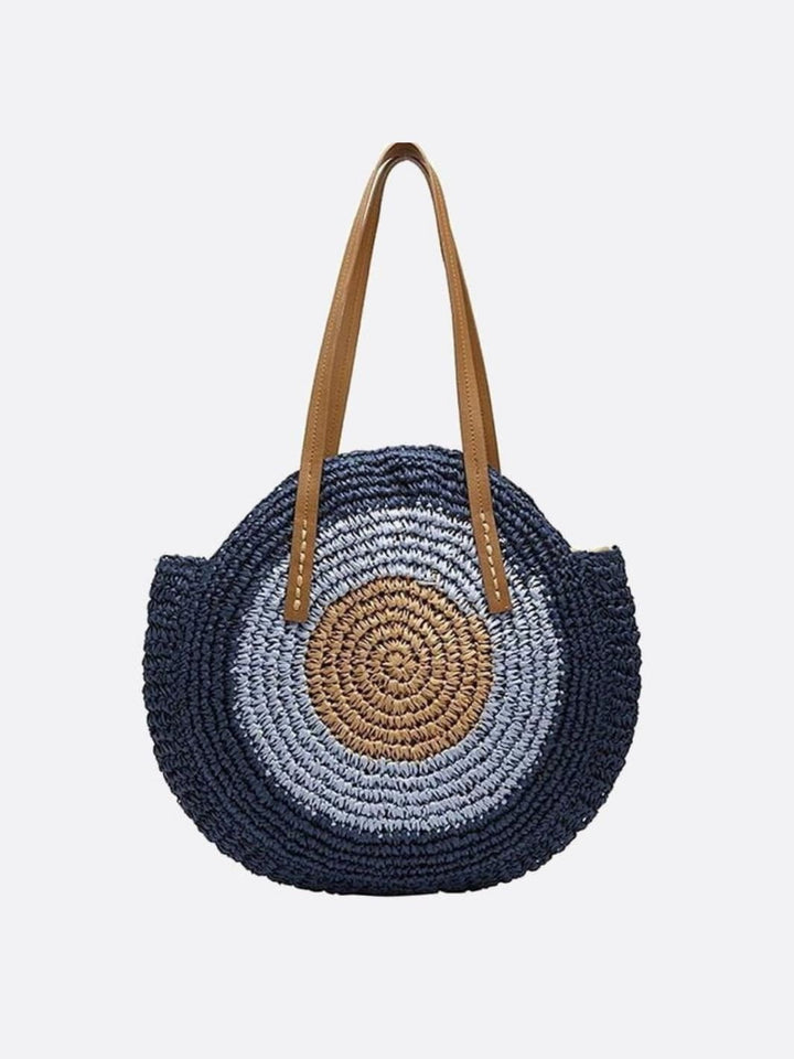 Sac paille coloré bleu marine